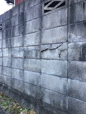 姫路市　ブロック塀の部分解体